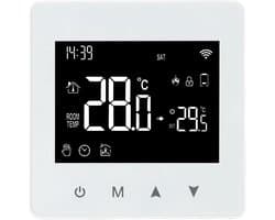 Slimme Thermostaatkraan - Programmeerbare Thermostaat - Verwarming Regelen - Batterijgevoed - 86x86mm - Wit