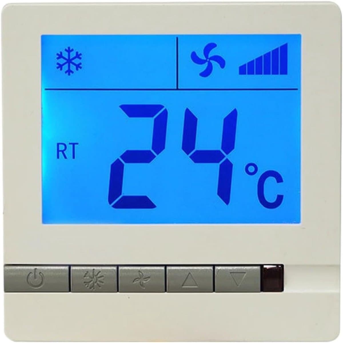 LCD Thermostaat Afstandsbediening - Temperatuurregelaar Klimaatbeheer - Klimaat Beheersen - Alles-in-één LCD Scherm - 86x86mm - Wit — afbeelding 1