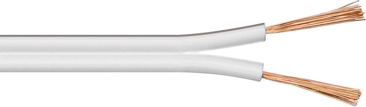 Luidspreker kabel (CU koper) - 2x 0,75mm² / wit - 10 meter — afbeelding 1