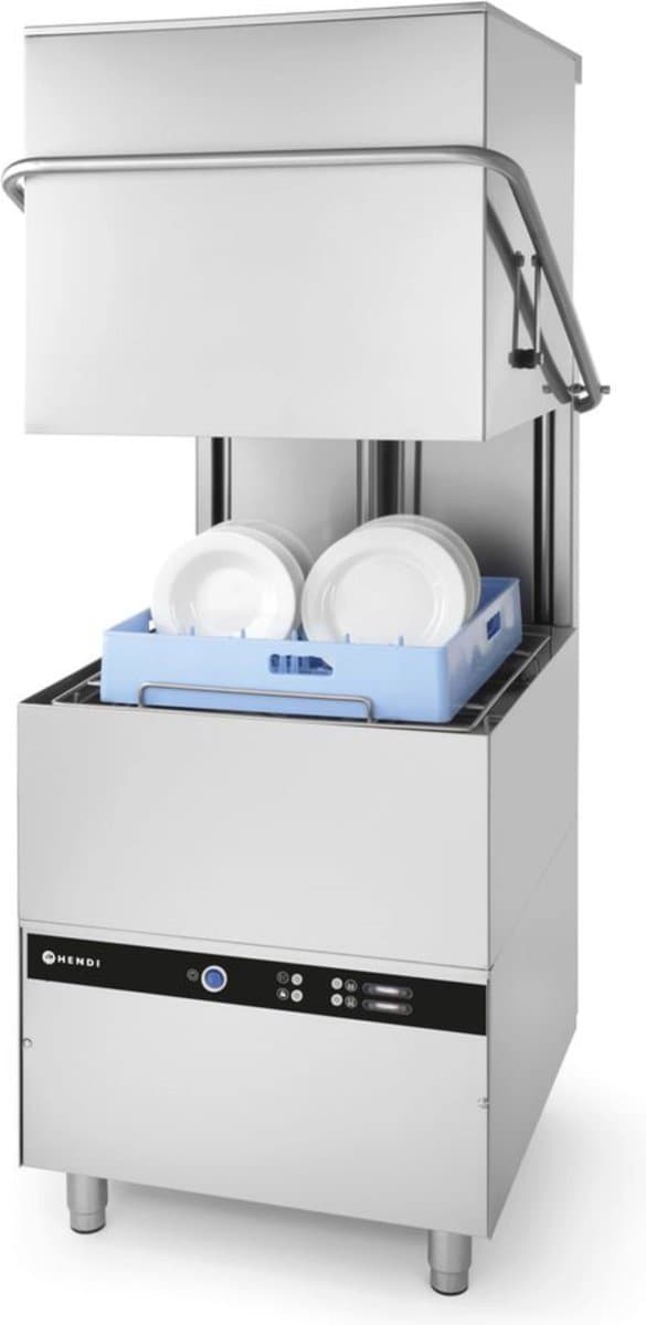 HENDI Doorschuifvaatwasser – elektronische bediening – met reinigingspomp – 745x903x1406 mm – 400V/8600W — afbeelding 1