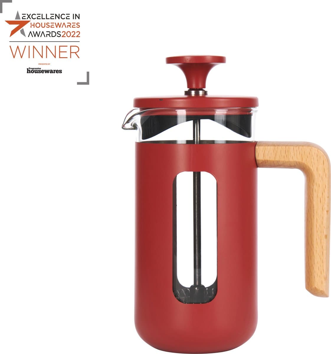 La Cafetière Pisa koffiezetapparaat met glazen frame en roestvrij, geborsteld stalen frame — afbeelding 1