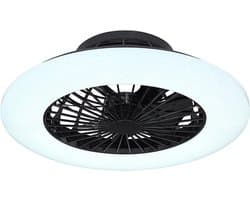 Globo Moderne LED Ventilatoren Travo 1 Lichtpunt Wit/Zwart Kunststof Slaapkamer Dimbaar Diameter 52cm