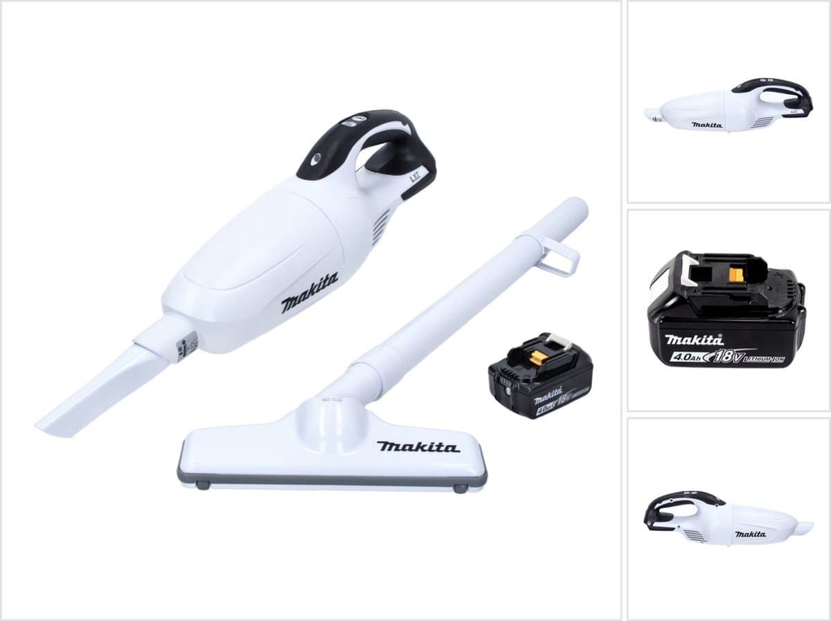 Makita DCL 181 FM1W Snoerloze stofzuiger 18 V Wit + 1x accu 4.0 Ah - zonder lader — afbeelding 1