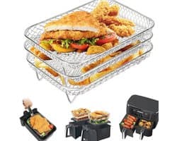 3-laags Luchtfriteuse Rek - Ideaal voor Airfryers en Ovens