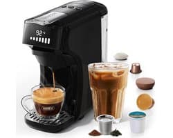 HiBREW H1B - 6 in 1 - Koffiemachine - Koffiezetapparaat - Multifunctioneel voor warm en koud - Kapsulekoffiezetapparaat - Voor Nespresso, Dolce Gusto, ESE & gemalen koffie