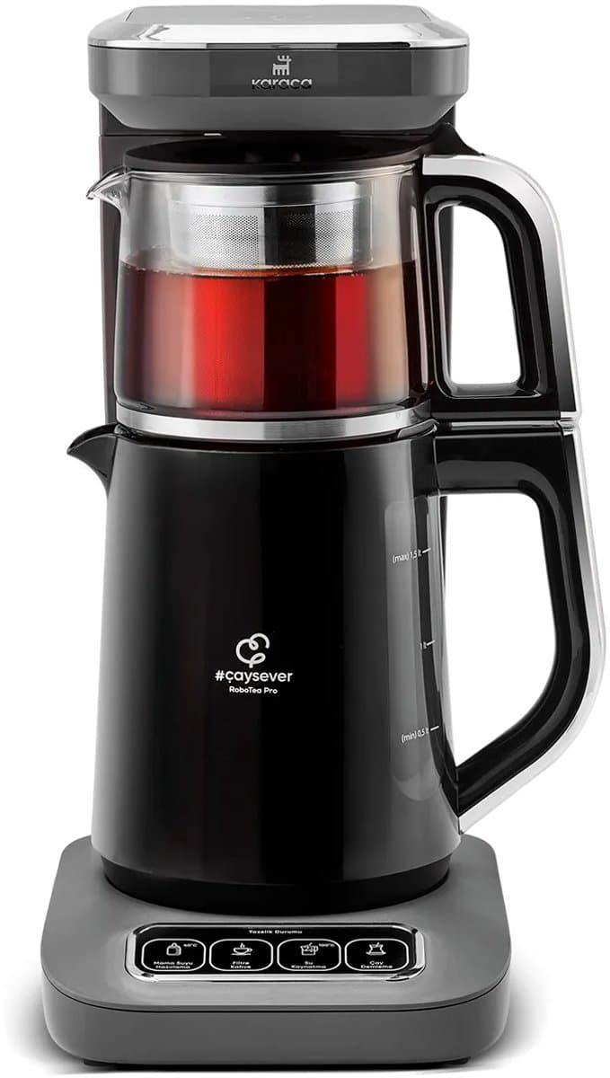 KARACA- Caysever Robotea Pro- 4 in 1- Engelse Versie - Theemaker-Space Grey-Sprekende Automatische waterkoker en filterkoffiezetapparaat, 2500 W, space gray, theemaker, ZONDER BLUETOOTH — afbeelding 1