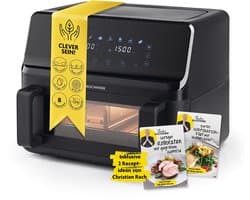 Rachs KOCHWERK Vario-dubbelkamer heteluchtfriteuse 9 L | Airfryer met splitsbare kamer, touchscreen & 8 programma’s | Vetarm frituren zonder olie | 2700 W Smart-Cook functie