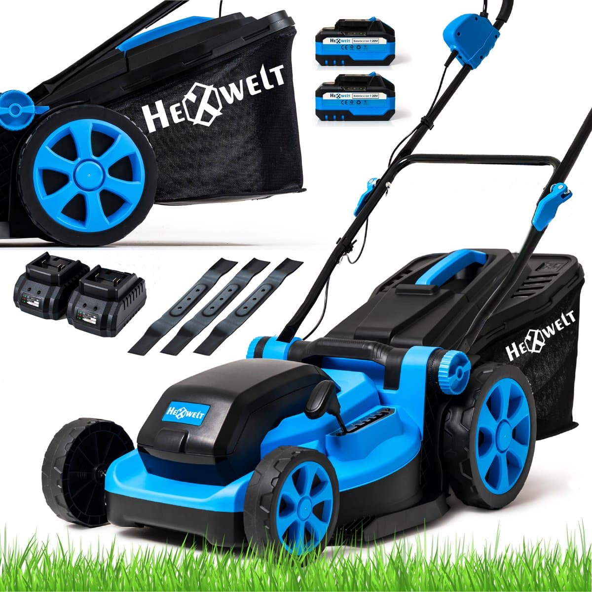 Hexwelt® HW-KA-40 Accu Grasmaaier - 40V - 40 cm — afbeelding 1
