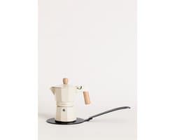 CREATE - Italiaanse koffiezetter - Gebroken wit - Met inductieadapter - 6 kopjes / 350ml - THERA MOKA RETRO
