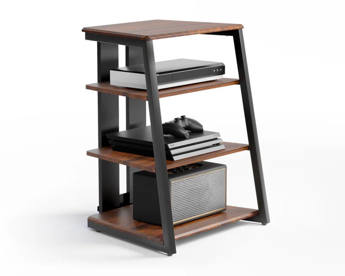 FITUEYES HiFi-meubel - Hoogteverstelbare planken - 78 cm hoog - Verstelbare voetjes - Waterafstotend — afbeelding 1
