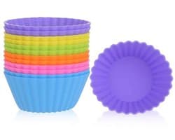 Set van 12 Siliconen Muffinvormen - Herbruikbare Anti-aanbak Bakvormen - Perfect voor Airfryer en Cupcakes