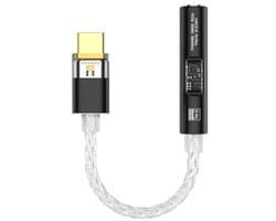 32bit/384kHz USB-C naar 3.5mm Adapter voor Hoofdtelefoonversterking