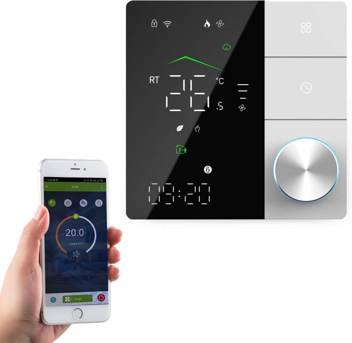 Slimme WiFi Thermostaat voor CV-ketel en Gasboiler - App Bediening en Spraakbesturing — afbeelding 1