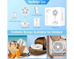 Stille Oscillerende Ventilator met Afstandsbediening - 9 Inch Mini-USB Tafelventilator met Timer - Draagbare Ventilator voor Slaapkamer, Kantoor en Camping