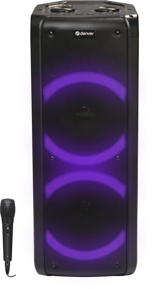Denver Bluetooth Speaker Party Box - Discolichten - Partybox - Incl. Microfoon - BPS352 — afbeelding 1