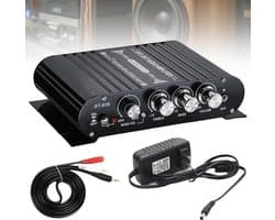 Bluetooth Mini HiFi Audio-versterker 20WX2 + 40W 2.1-kanaals met AUX & Stroomadapter