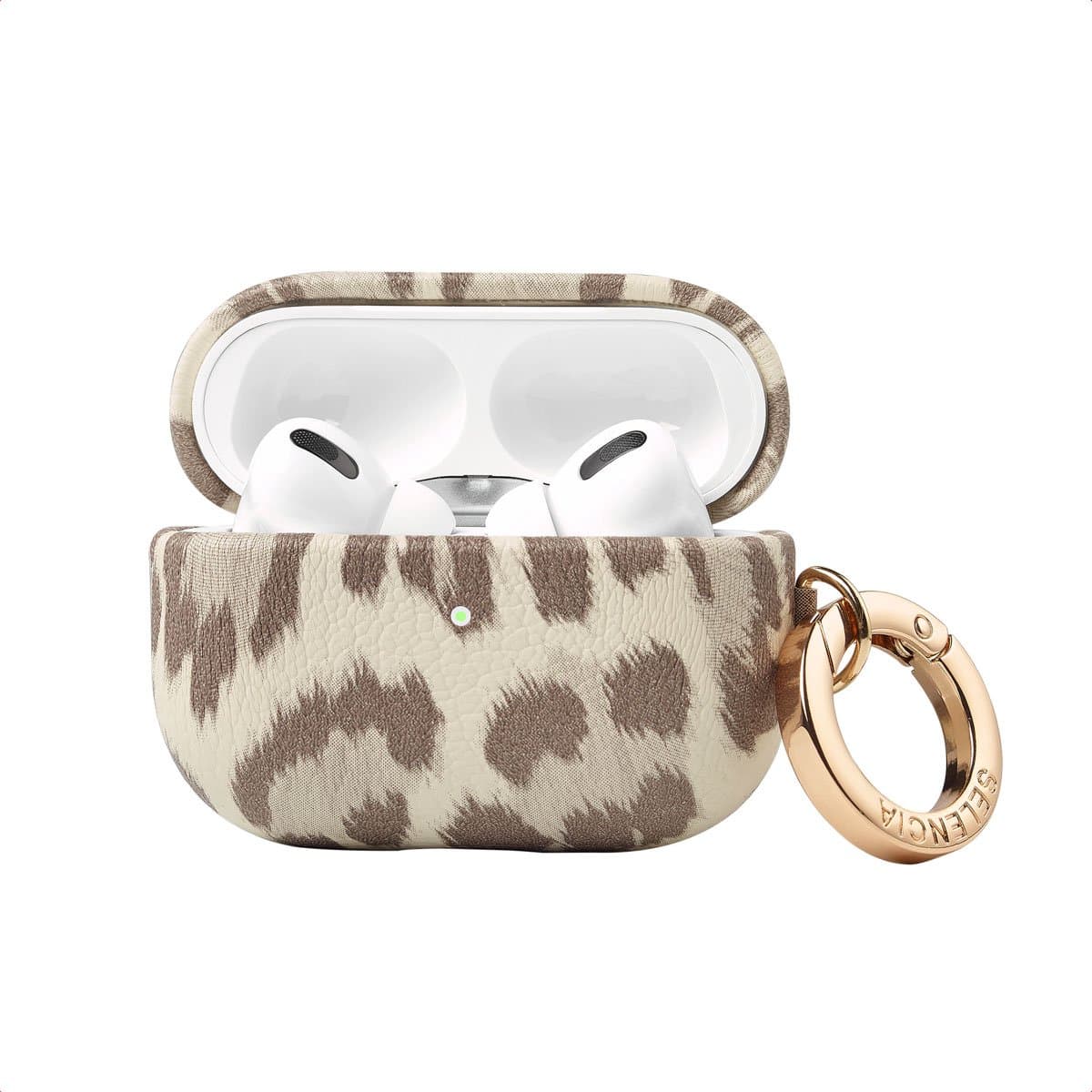 Selencia Sabi Case met panterprint - Hoesje geschikt voor AirPods Pro / Pro 2 / Pro 2 (2022) - Soft Ivory — afbeelding 1