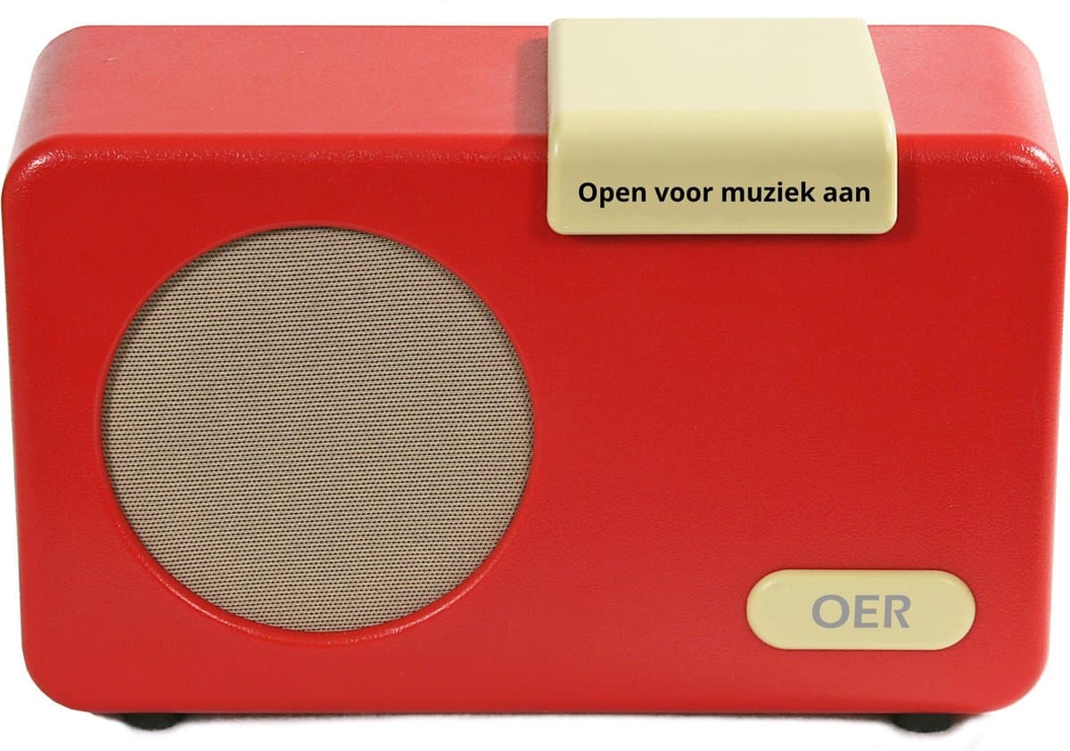 OER Muziekspeler voor Ouderen met Dementie (De Perfecte Dementie Radio) - Geschikt voor Muziektherapie - Vergemakkelijkt Mantelzorg - Zelfstandige Bediening - Ruimte voor meer dan 1.500 Nummers - Stevig/Robuust/Kwaliteit - Rood — afbeelding 1