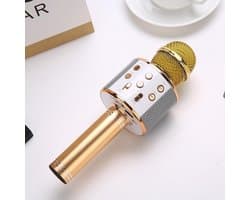 Karaoke microfoon/karaoke set - Joyful things draadloze karaokemicrofoon met ingebouwde speaker, Bluetooth, mp3 functie, stemhervormer en echo effect- Goud