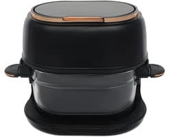 Sensova - Airfryer 4L - 1350W met Zichtbare Glazen Bakmand - LED-Touchscreen en Timer 0–120 min - Heteluchtfriteuse / Heteluchtoven 60-190 °C - PFAS- en BPA-Vrij - EU-stekker - Modern Zwart-Wit Design