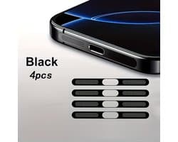 DW4Trading Zelfklevend Stofdicht Gaasje Speaker Set van 4 Stuks Voor Iphone Modellen 16,15,14,13 en 12 - Zwart