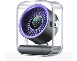 Kraftverdia Ventilator - Tafelventilator Stil Geruisloos USB - Oplaadbaar & Draadloos - 100 Snelheden - Paars