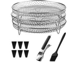 Airfryer Spekrek - Grillrek Accessoires - Dubbel Grillen - Stapelbaar Ontwerp - 3 Rekken