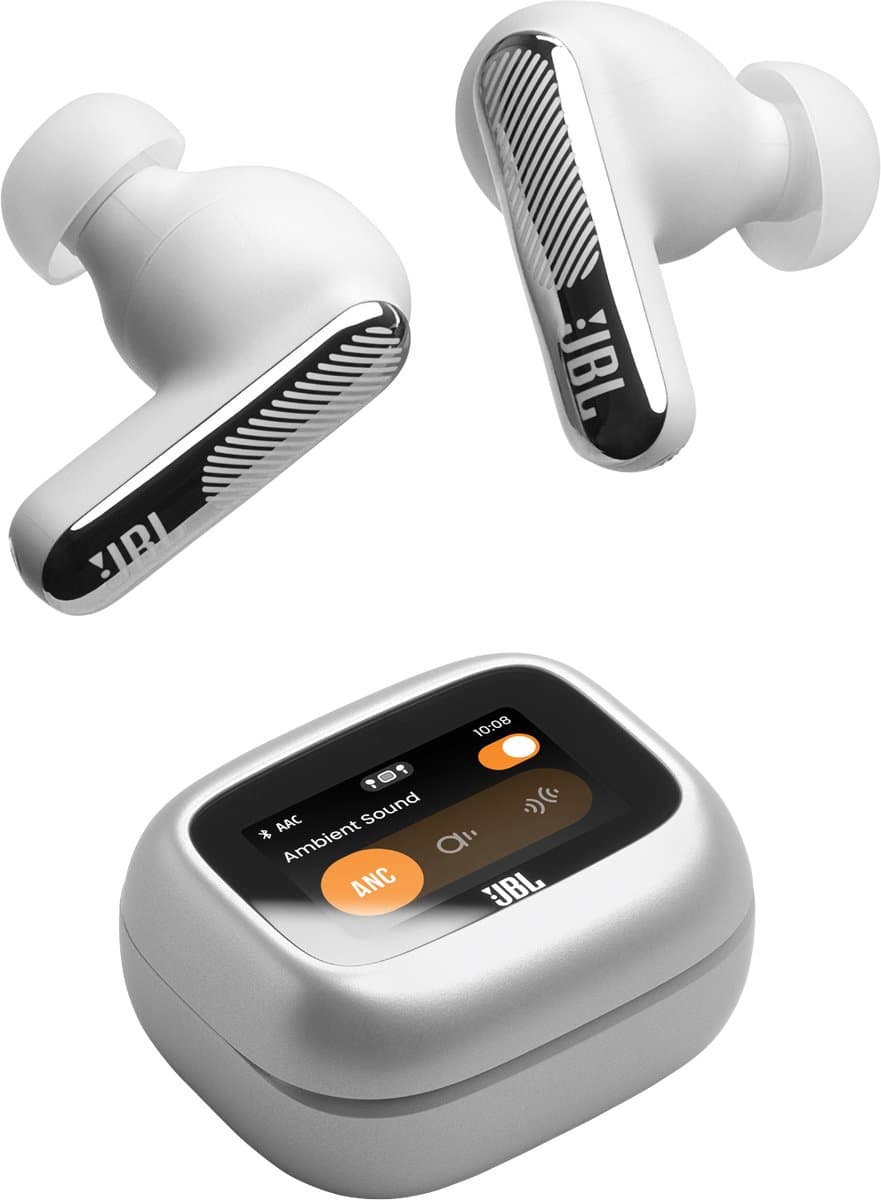 JBL Live Beam 4 Draadloze oordopjes met Noise Cancelling en Smart Case (2026) Zilver — afbeelding 1