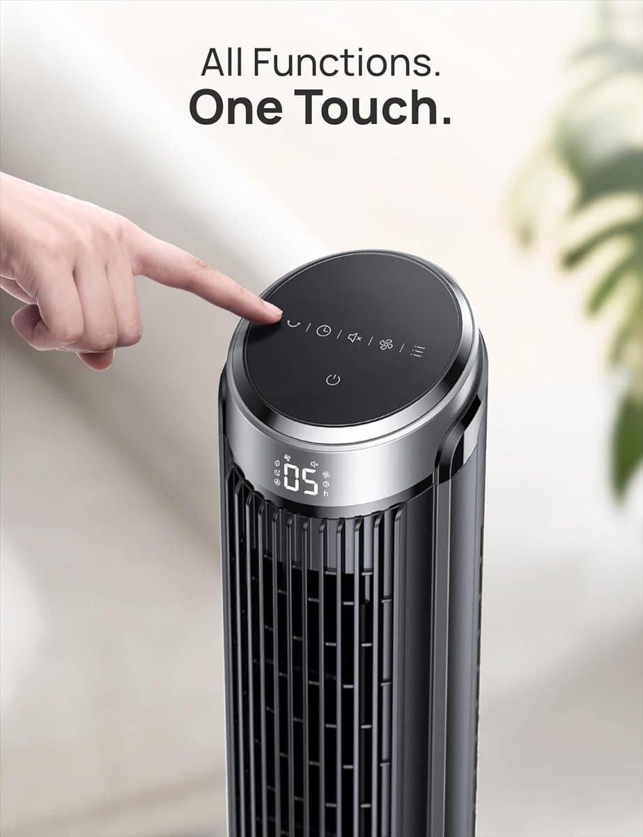 Stille Torenventilator - Met Afstandsbediening - Waaier met Timer - Zomer — afbeelding 1