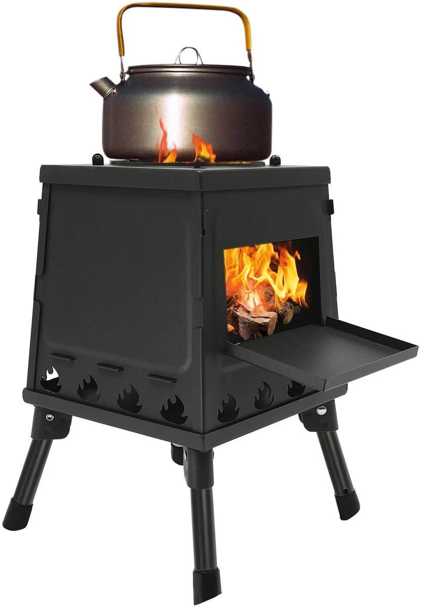 Linkforu - Inklapbare Campinghoutkachel – Buitenhaard - Houtkachel – BBQ – Verstelbaar in Hoogte 36-56 cm – Breedte 55 cm — afbeelding 1