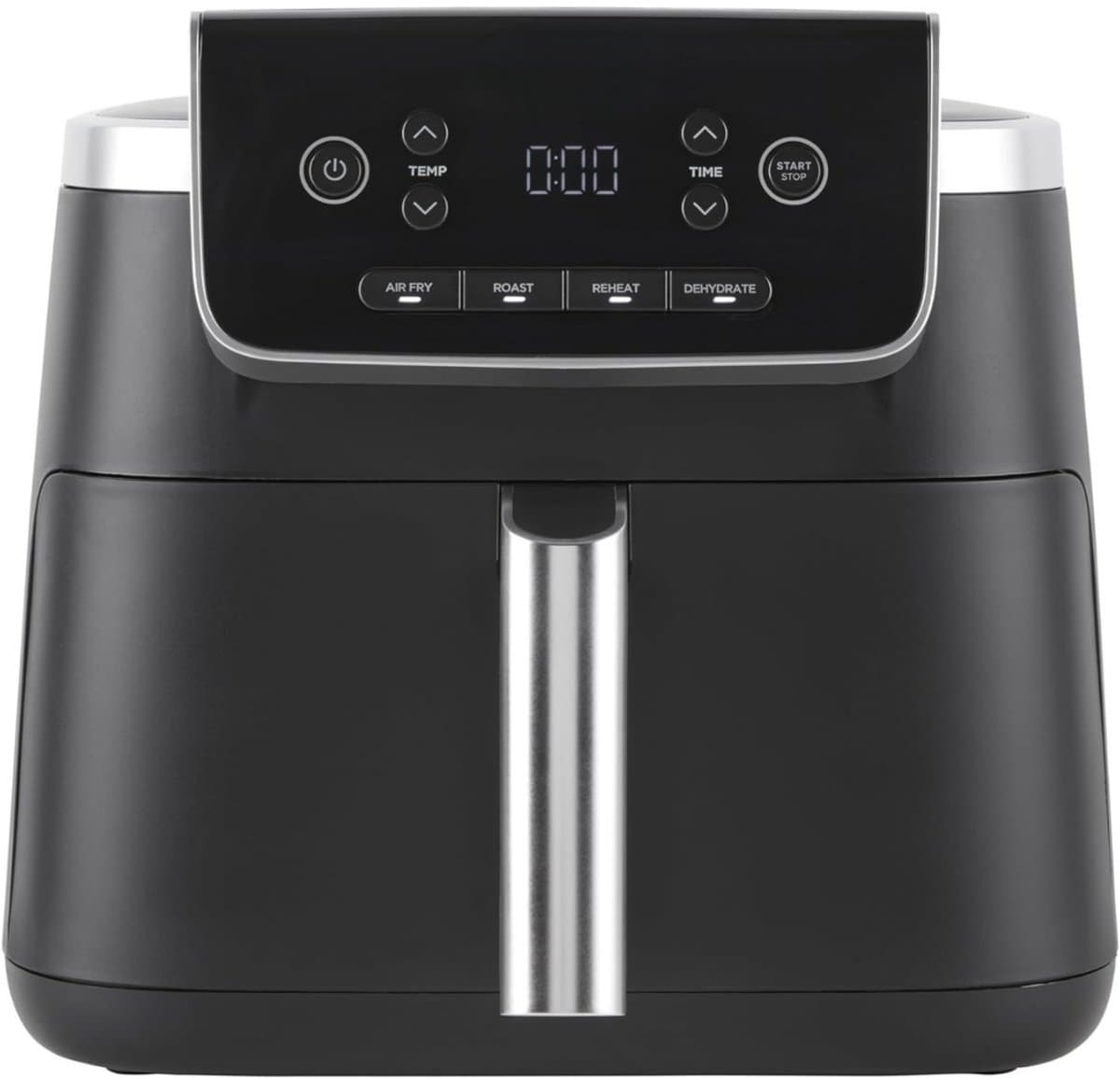 Airfryer enkele Lade - 4-in-1 Airfryer - Roosteren, Opwarmen, Drogen - Voor 1-2 Porties, Digitaal, Voor Bevroren Voedsel - Anti-aanbak Lade & Mandje - 2000W — afbeelding 1
