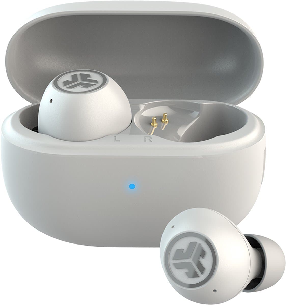 JLab Go Pop ANC Draadloze Oordopjes - Noise Cancelling Oortjes Draadloos - 24 uur Batterijduur - Bluetooth Multipoint - Met Microfoon - Geschikt voor Android en Apple - Wit — afbeelding 1