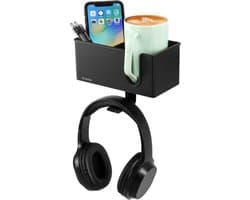 Desktop Organizer met Bekerhouder, Roterende Koptelefoonhaak en Telefoonhouder - Bureau Opbergsysteem