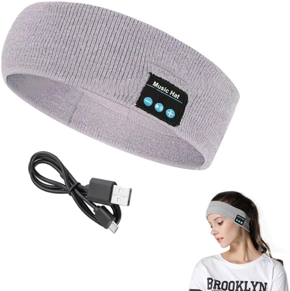 Draadloze, bluetooth sport hoofdband hoofdtelefoon, ultra dunne hd stereo speaker, ideaal voor slaap, oefening, joggen, yoga, slapeloosheid, vliegreizen, meditatie — afbeelding 1