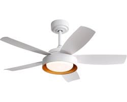 Plafondventilator 107 cm met LED-lamp 22W - afstandsbediening - omkeerbare DC-motor - wit - slaapkamer
