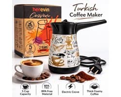 Turkish Coffee Maker – 5 Cup Capacity – BPA Free – Foamy Coffee