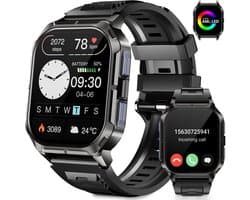 Sytifro smartwatches heren - Outdoorhorloges - IP68 Waterdicht - 120+ sportmodi - Stappenteller - Hartslagmeter - Saturatiemeter - Sport Horloge - Geschikt voor iOS/Android- Zwart