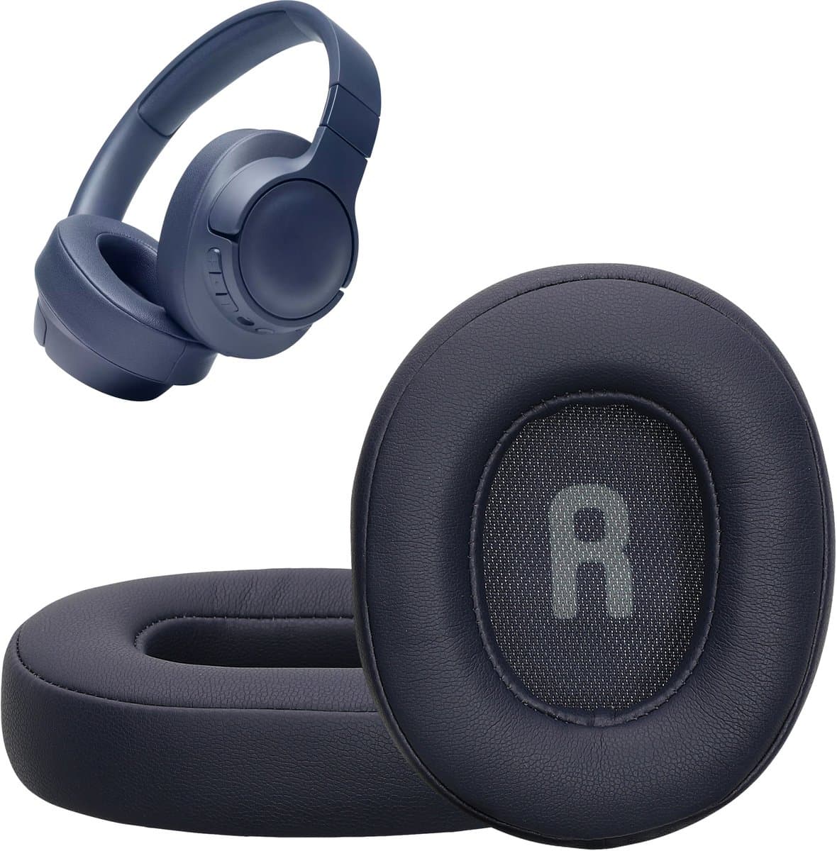 kwmobile 2x oorkussens geschikt voor JBL Tune T760NC / T750BTNC / T710BT / T700BT - Earpads voor koptelefoon in donkerblauw — afbeelding 1