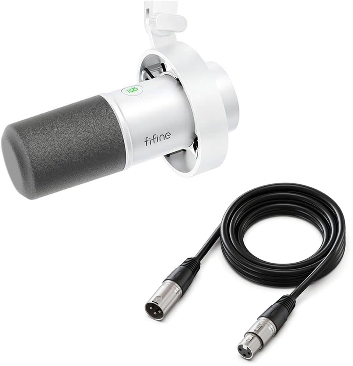 FIFINE K688 - Met XLR - USB / XLR - Dynamische Microfoon - Streaming - Podcasting - Gaming - Geschikt voor PS4 / PS5 / PC - Wit — afbeelding 1
