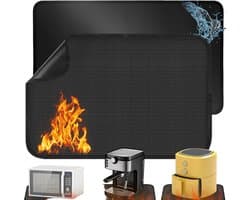 2x Hittebestendige Beschermingsmatten – 60x40 cm – Antislip Onderzetters voor Airfryer, Oven, Koffiemachine & Magnetron – Zware Keukenmatten voor Aanrechtapparaten