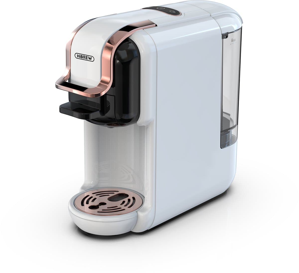 HiBREW H2A 4-in-1 Koffiezetapparaat voor Koude/Warme Extractie - Koffiesterkte Handmatig Instelbaar - 19 Bar Hoge Extractie - Afneembaar Waterreservoir van 600 ml - Bescherming Tegen Droogkoken - Wit — afbeelding 1
