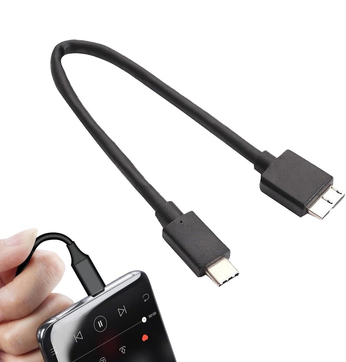 Externe Schijf Kabel - Data Overdracht Kabel - Snelle Bestandsoverdracht - USB 3.0 Snelheid - 30 cm Lengte — afbeelding 1
