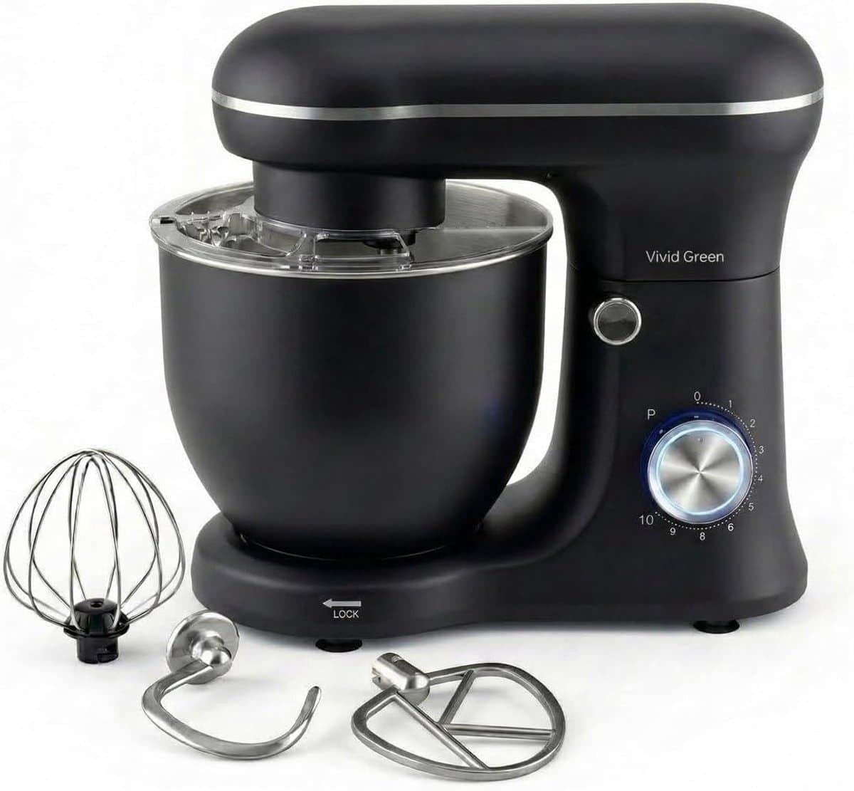 Keukenmachine - Mixer Kom - Zwaar Deeg Maken - Planetaire Beweging - 5 Liter Kom - Matzwart — afbeelding 1