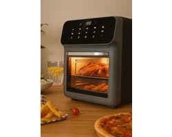 Digitale Heteluchtfriteuse - Multifunctionele Oven - Gezond Koken - 10 Automatische Modi - 12 Liter XXL - Grijs