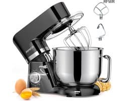 RFWR® Keukenmachine 6,2 L - Mengmachine en Kneedmachine met 1500 W en 6 + 1 Snelheden