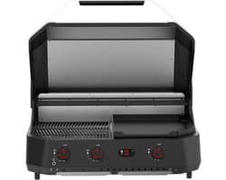 Cozze® G-800 Combo Plancha Grill BBQ - 3 Gasbranders - Gas BBQ & Plancha voor Buiten Koken - Grote Bakplaat - 30 mbar - Outdoor Cooking Station