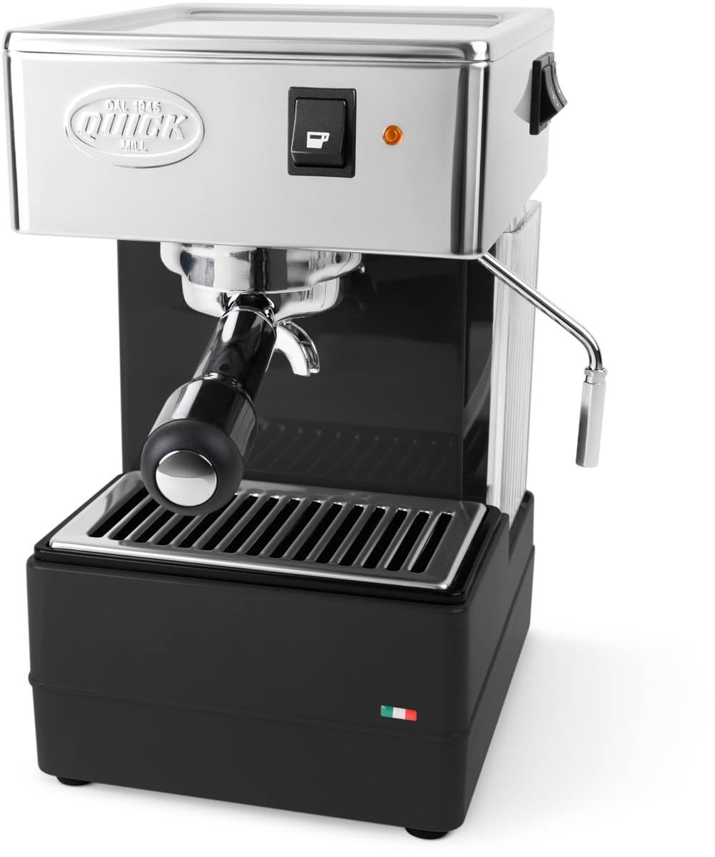 Quick Mill 820 zwart piston espressomachine benelux met tamper — afbeelding 1