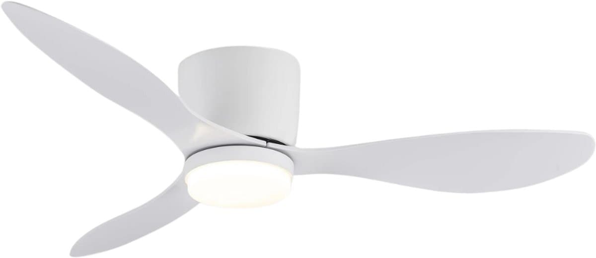 Livano Plafondventilator - Met Verlichting - Plafond Ventilator - Met Lamp - Plafonniere Met Ventilator - Met Licht - Wit - 105cm — afbeelding 1