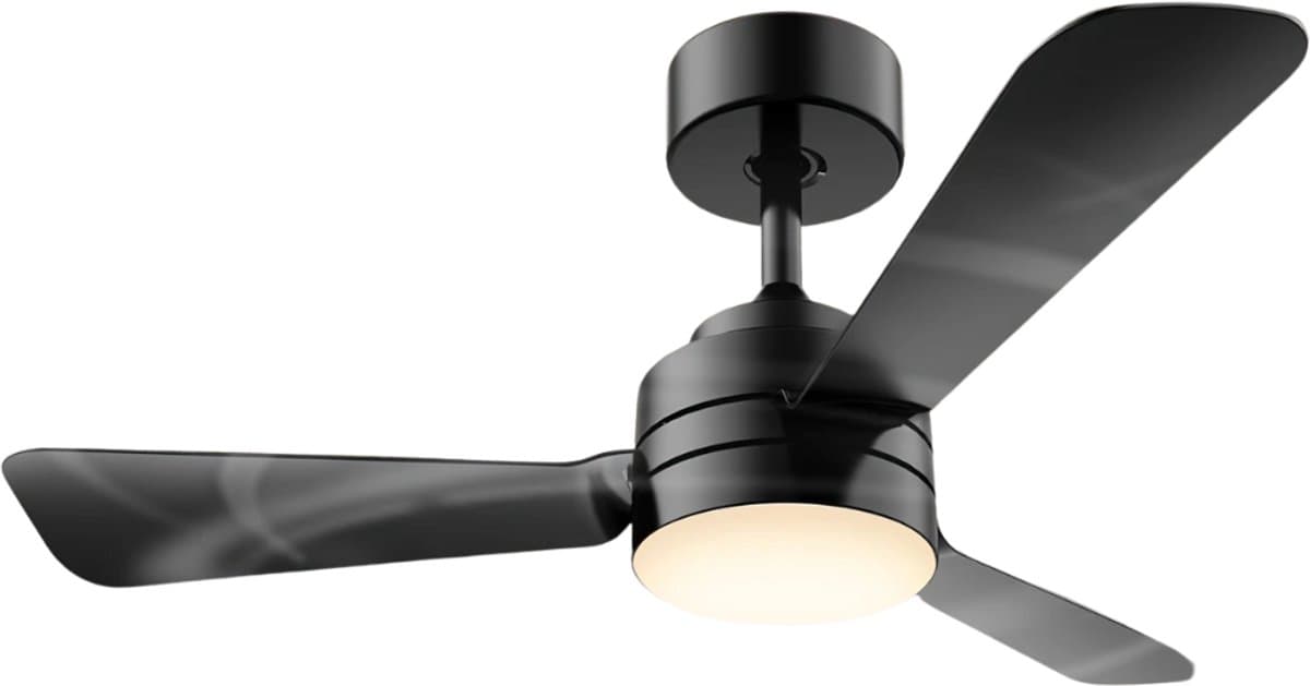 Livano Plafondventilator - Met Verlichting - Plafond Ventilator - Met Lamp - Plafonniere Met Ventilator - Met Licht - Zwart - 90cm — afbeelding 1
