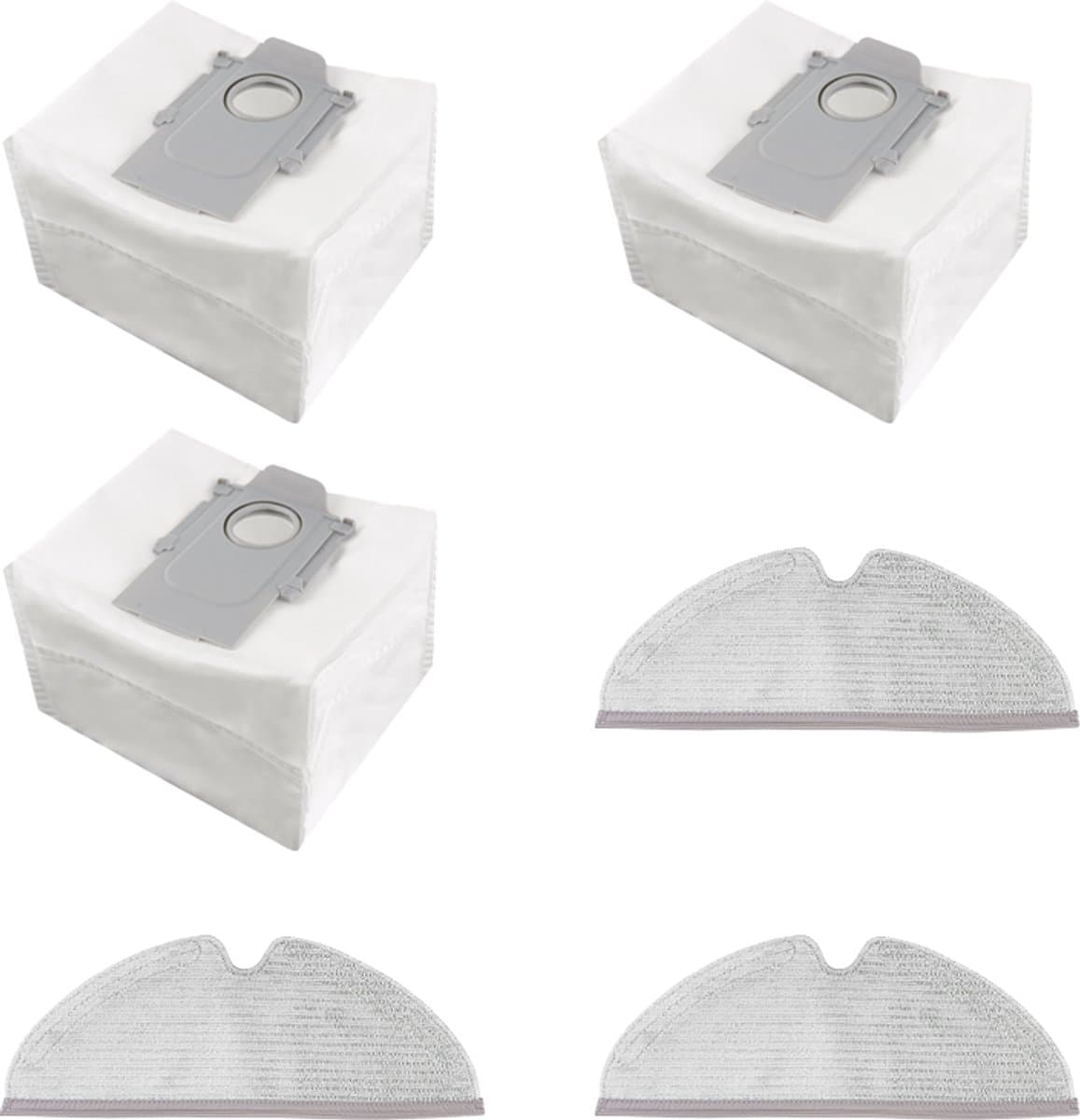 Accessoires - geschikt voor Roborock T8/Q7+ / Q7 Max+ robotstofzuiger - 3 stofzakken + 3 dweilmatten — afbeelding 1
